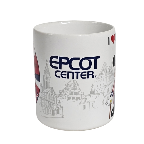 Disney USA Flag Mickey Mouse I Love Epcot Center World Showcase Coffee Mug Cup - Picture 2 of 7